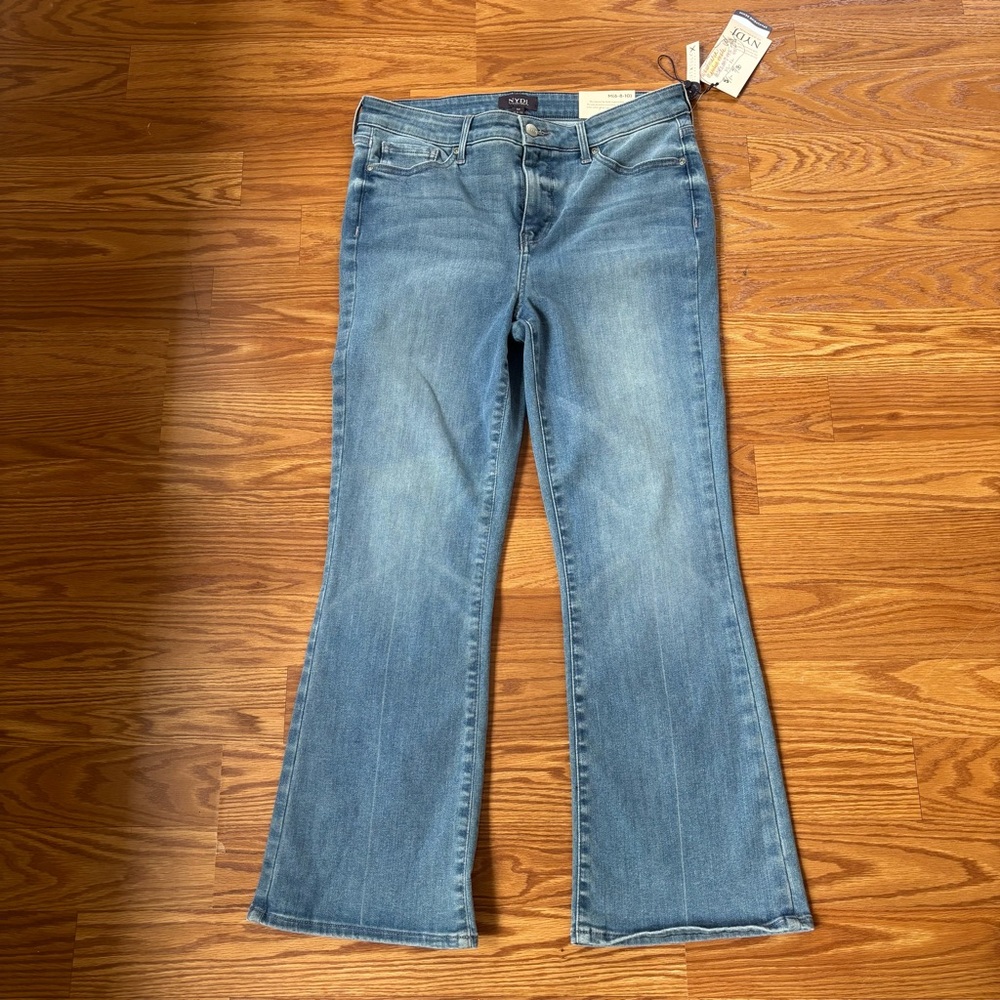 NEW NYDJ Marilyn Ankle Straight‎ Leg Jeans Medium Wash Stretch Fit Sz Med 6-8-10